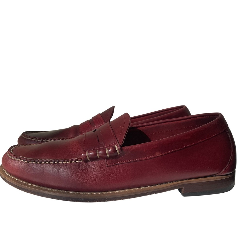 G.H. Bass Weejuns Mens 11 D Burgundy Leather Penny Loafers Beefroll